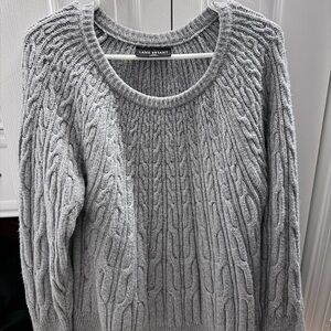 Lane Bryant Heather Gray Cable Knit Sweater